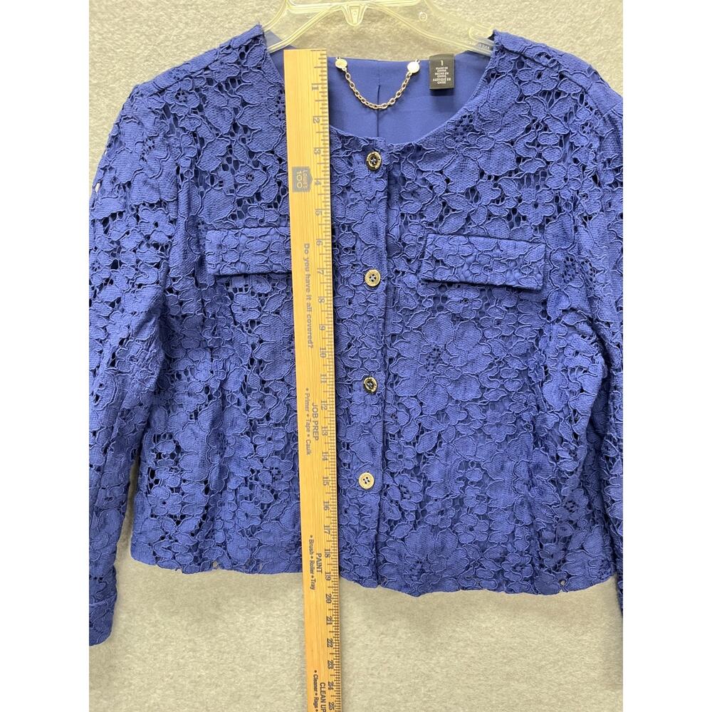 Chicos Purple Lace Crop Jacket Women's Size1 - Picture 11 of 13
